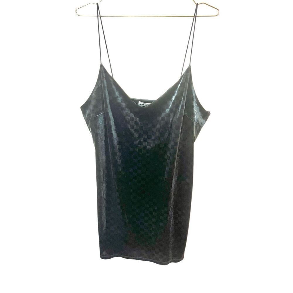 NWT Elodie black velvet check mini dress sz XL